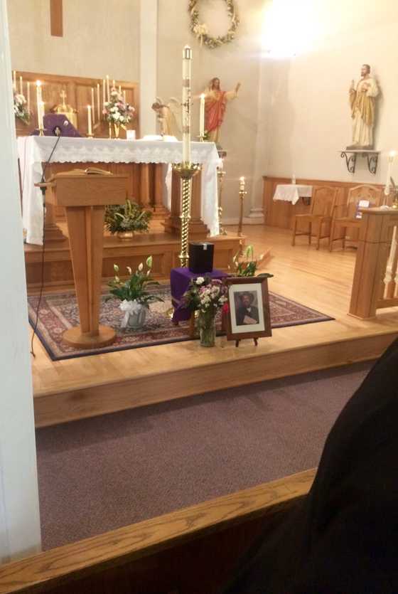 Uncle Leon memorial mass altar picture