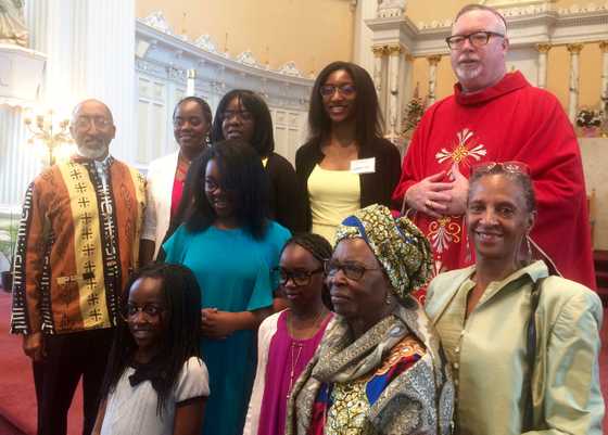 Isabelle's confirmation group photo at church