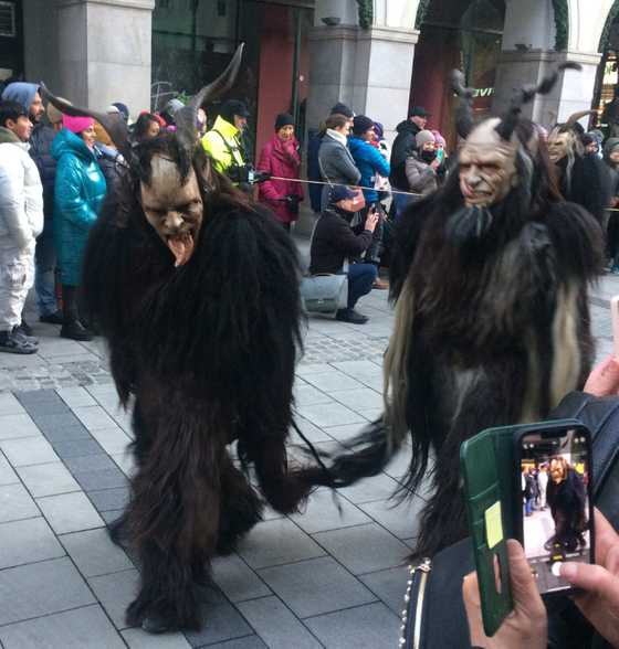 Krampus with a wagging tounge